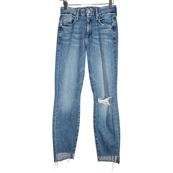 Mother Women Mid-Rise The Looker ankle step fray Jeans 25 Indie Clean Girl - Picture 2 of 16